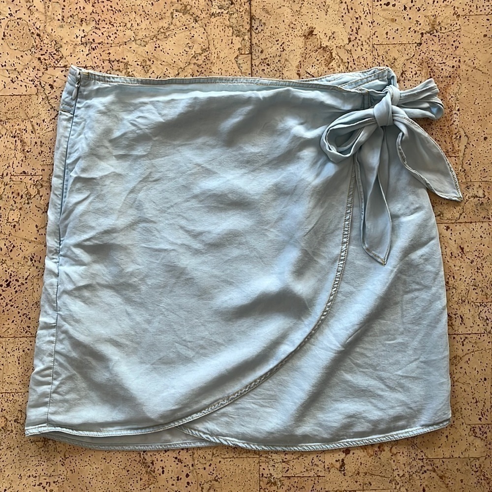 1250C Light Blue Wrap Skirt